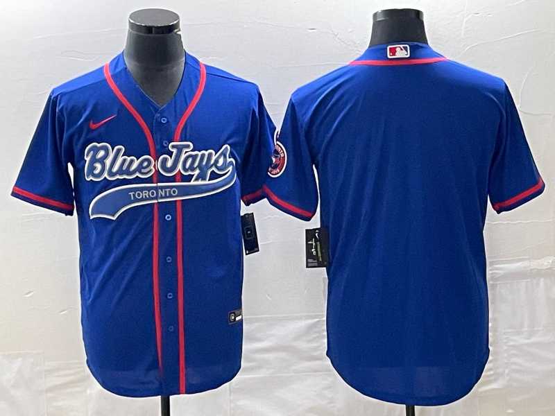 Men%27s Toronto Blue Jays Blank Blue Cool Base Stitched Baseball Jersey->mlb youth jerseys->MLB Jersey
